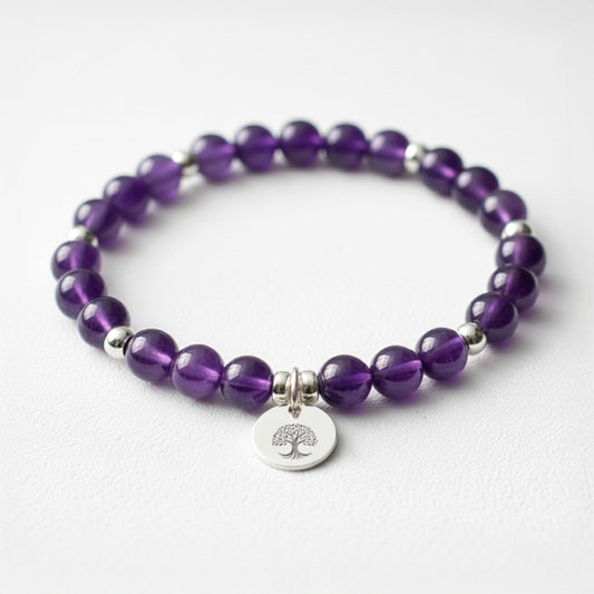 Amethyst Crystal Gemstone Bracelet
