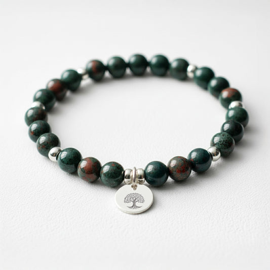 Bloodstone Crystal Gemstone Bracelet
