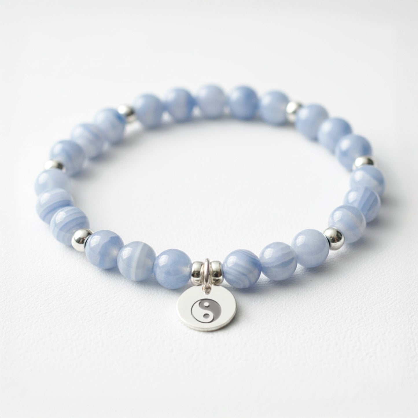 Blue Lace Agate Crystal Gemstone Bracelet