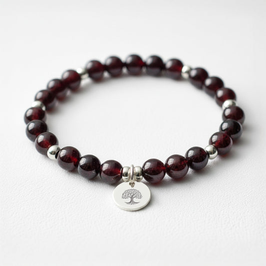 Garnet Crystal Gemstone Bracelet