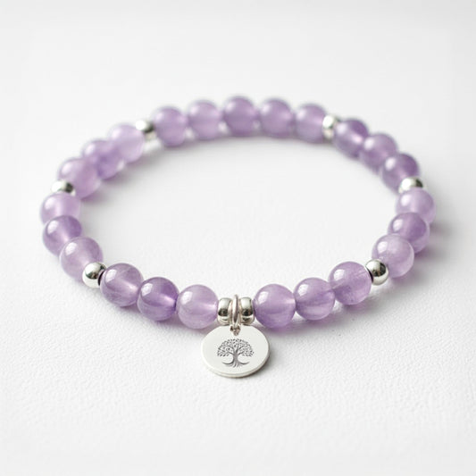 Lavender Amethyst Crystal Gemstone Bracelet