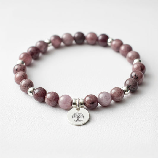 Lepidolite Crystal Gemstone Bracelet