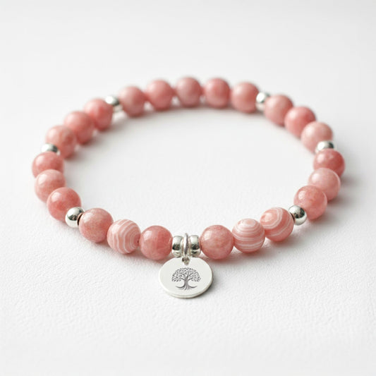 Rhodochrosite Crystal Gemstone Bracelet