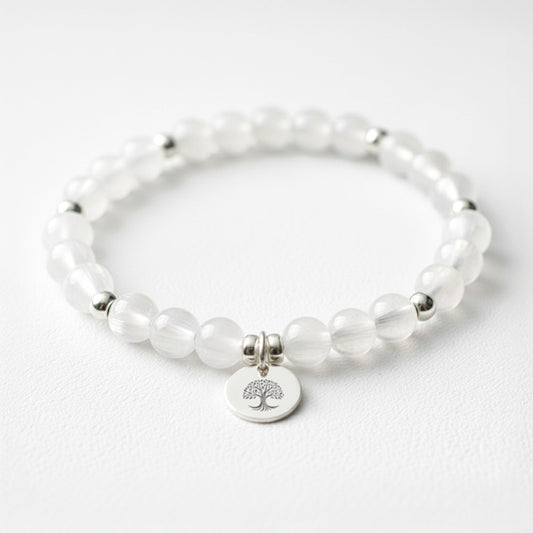 Selenite Crystal Gemstone Bracelet
