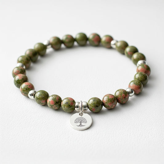 Unakite Crystal Gemstone Bracelet