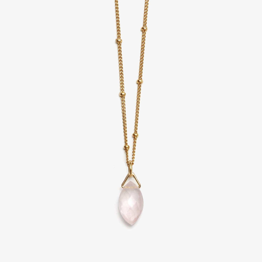 Spirit Jewel Necklace Gold / 14" Rose Quartz Crystal Necklace