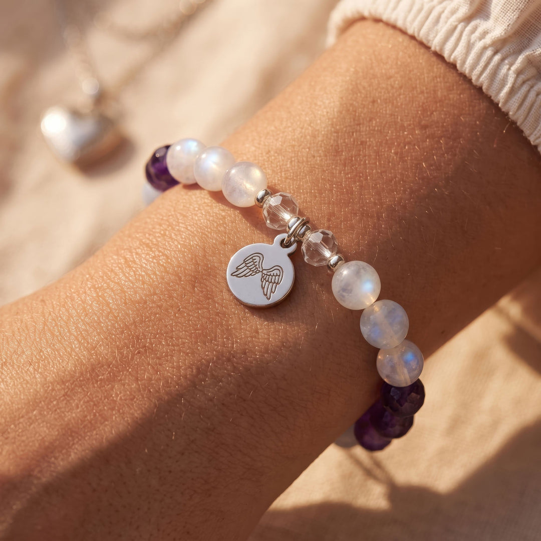 Guardian Angel Crystal Bracelet, Spiritual Crystals for Growth