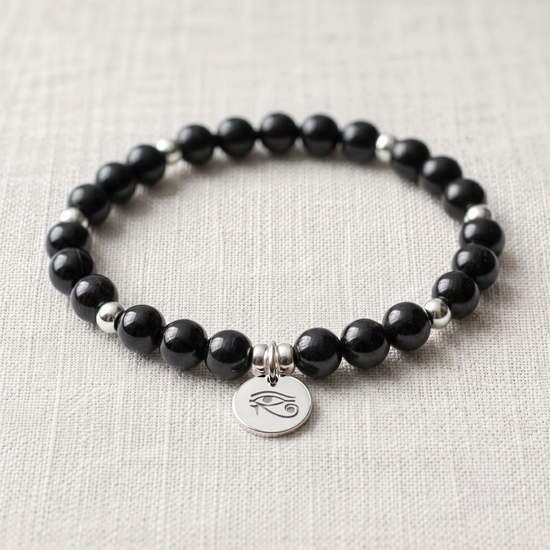Black Tourmaline Personalised Crystal Gemstone Bracelet