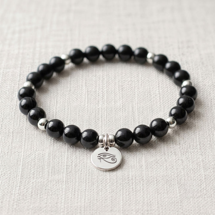 Black Tourmaline Personalised Crystal Gemstone Bracelet