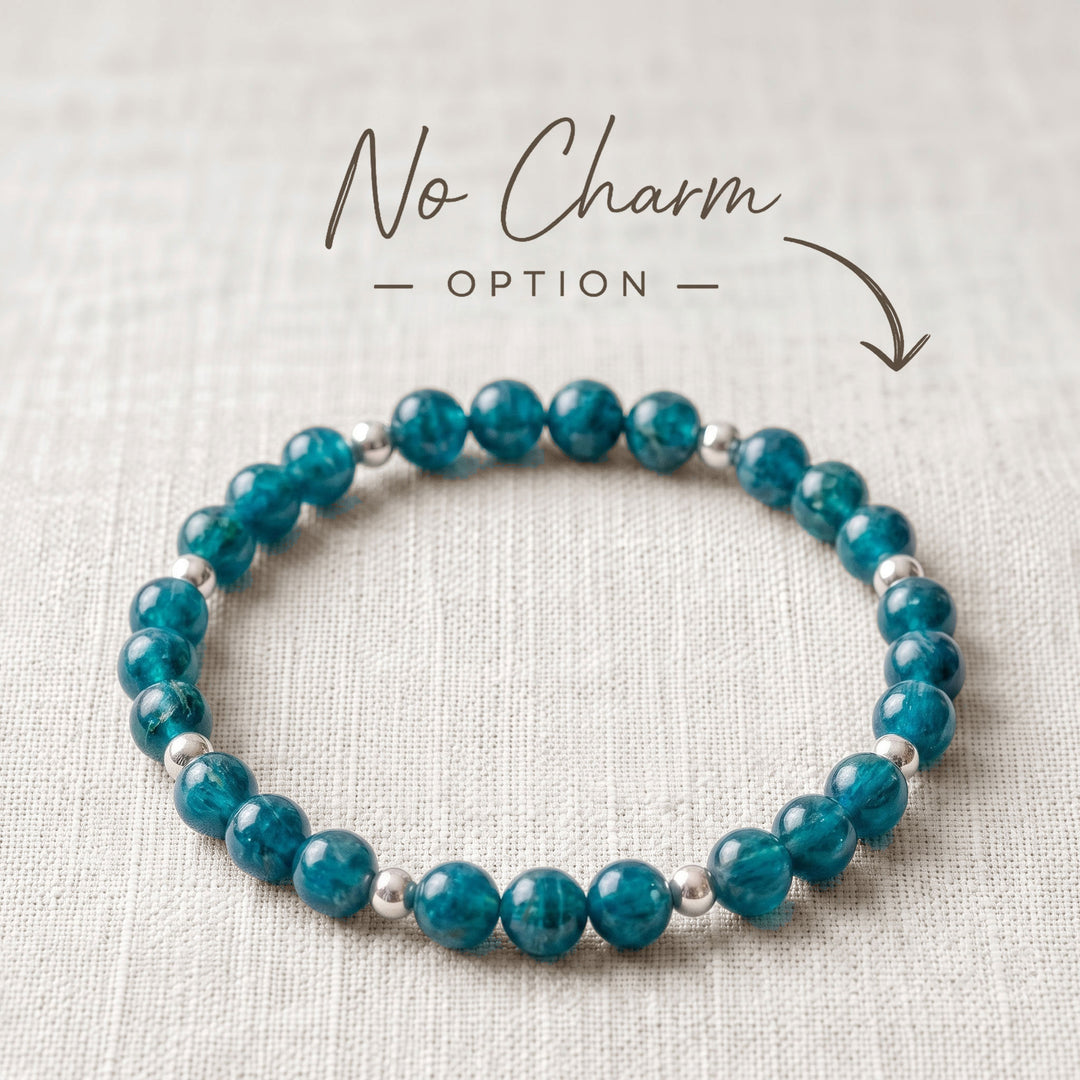 Apatite Crystal Beaded Bracelet, 925 Sterling Silver