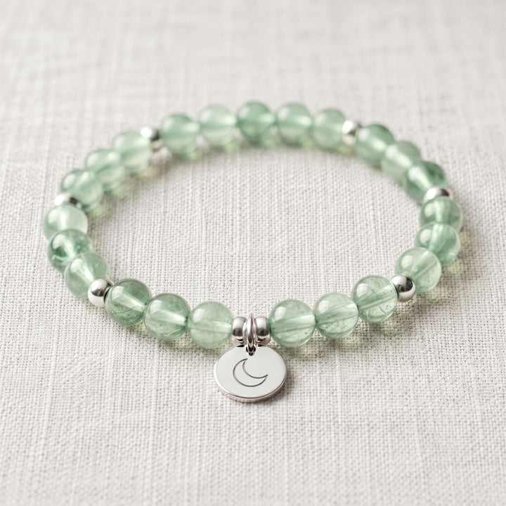 Green Fluorite Personalised Crystal Gemstone Bracelet