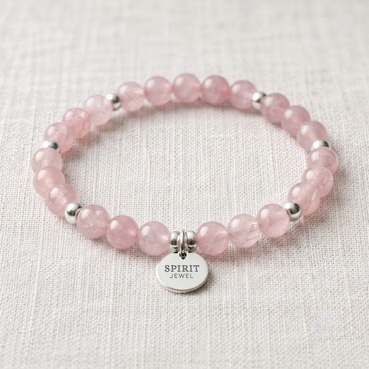 Rose Quartz Personalised Crystal Gemstone Bracelet
