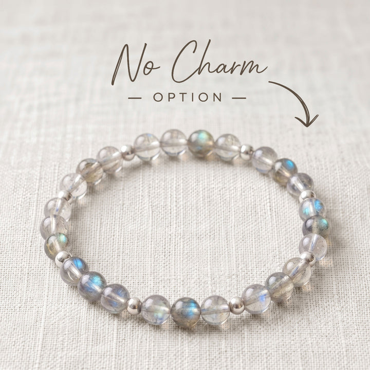 Labradorite Crystal Beaded Bracelet, 925 Sterling Silver