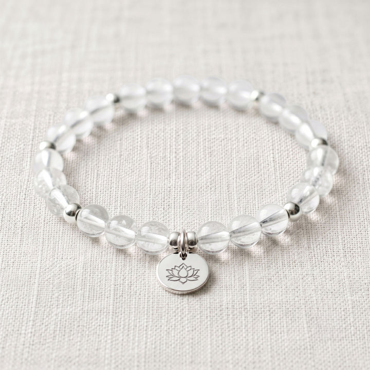 Clear Quartz Personalised Crystal Gemstone Bracelet