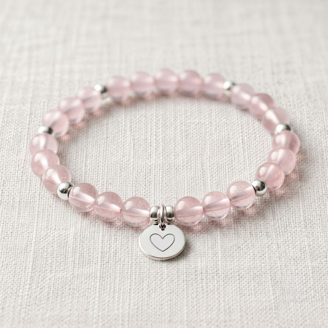 AAA Grade Rose Quartz Personalised Crystal Gemstone Bracelet