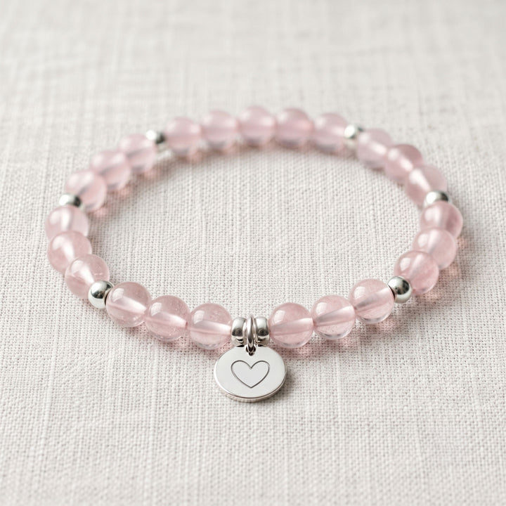 AAA Grade Rose Quartz Personalised Crystal Gemstone Bracelet