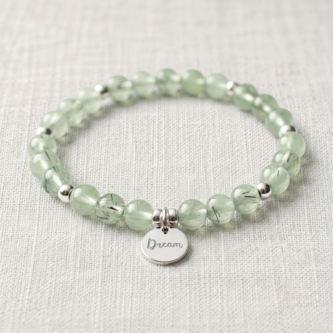Prehnite Personalised Crystal Gemstone Bracelet
