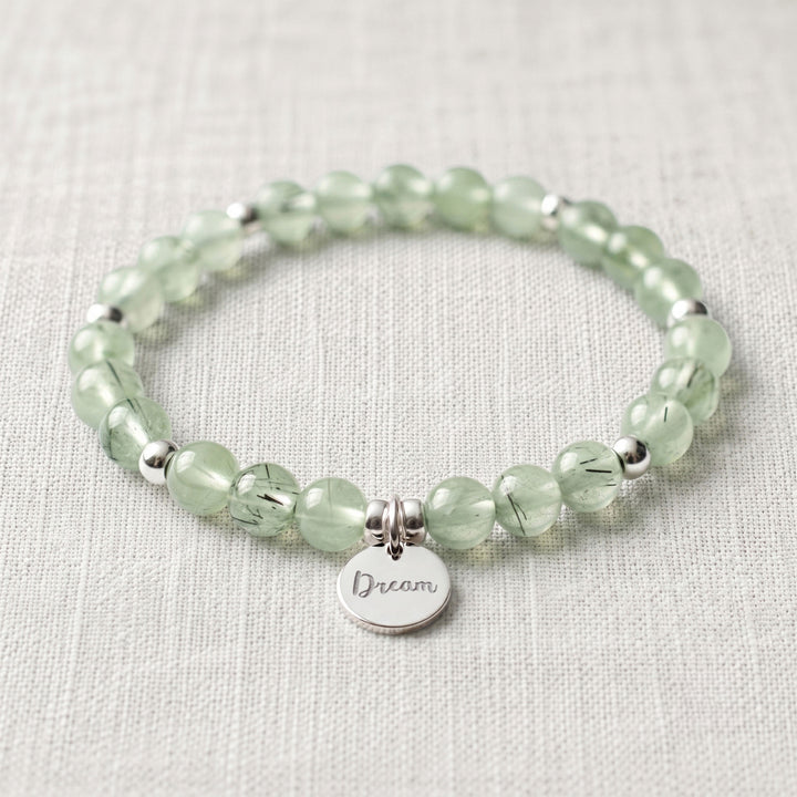 Prehnite Personalised Crystal Gemstone Bracelet