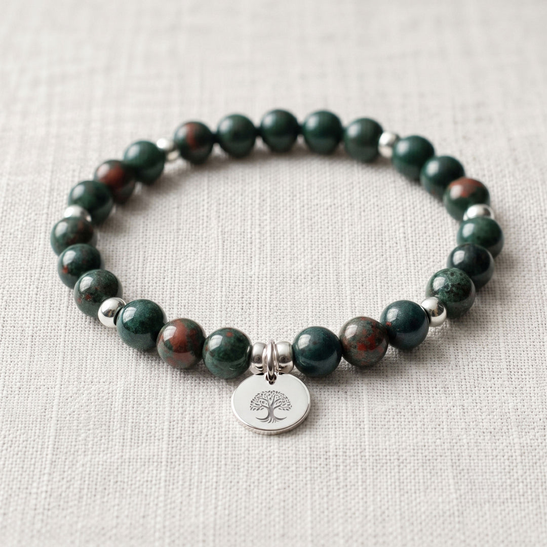 Bloodstone Personalised Crystal Gemstone Bracelet