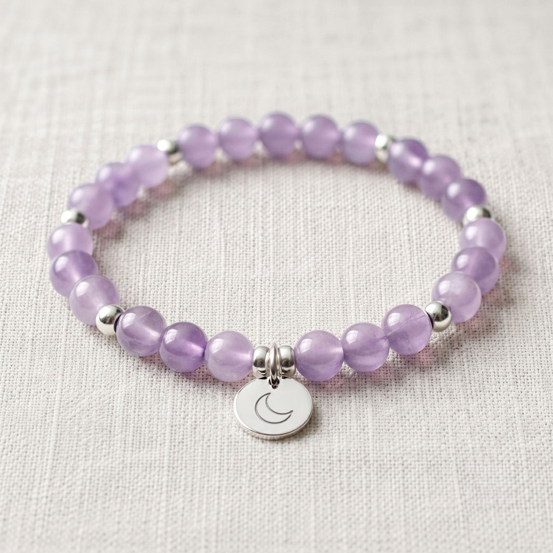 Lavender Amethyst Personalised Crystal Gemstone Bracelet