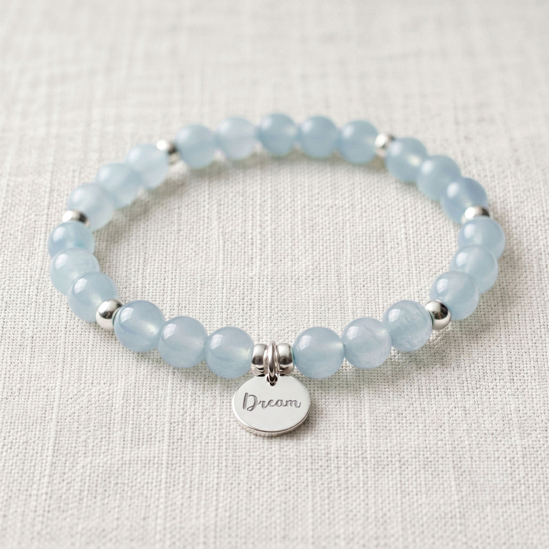 Aquamarine Personalised Crystal Gemstone Bracelet