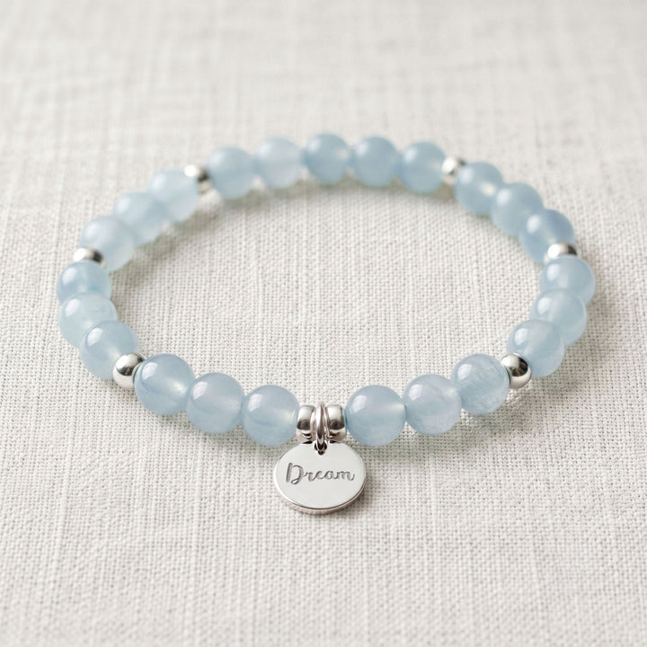 Aquamarine Personalised Crystal Gemstone Bracelet