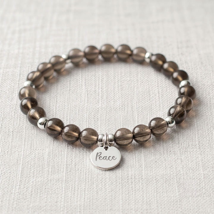 Smoky Quartz Personalised Crystal Gemstone Bracelet