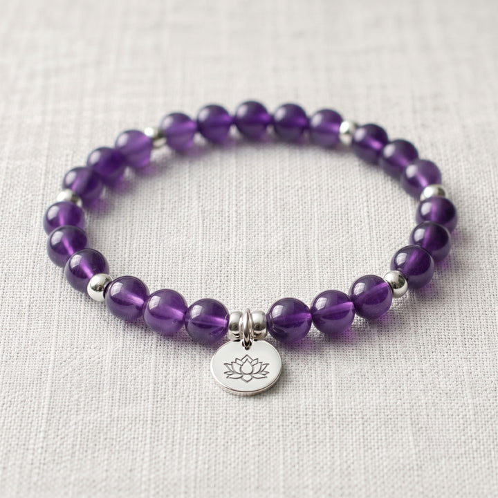 Amethyst Personalised Crystal Gemstone Bracelet