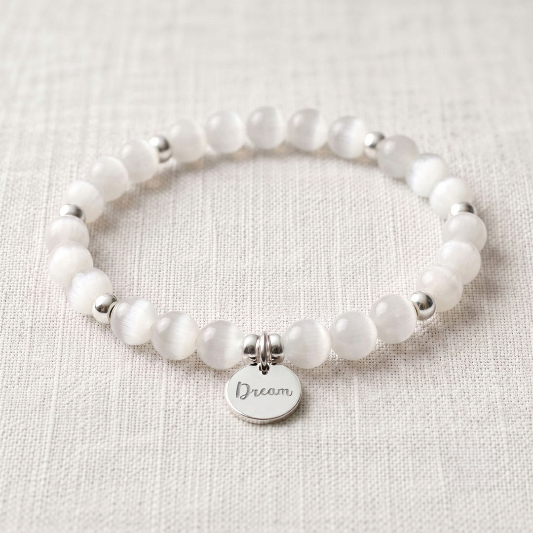 Selenite Personalised Crystal Gemstone Bracelet