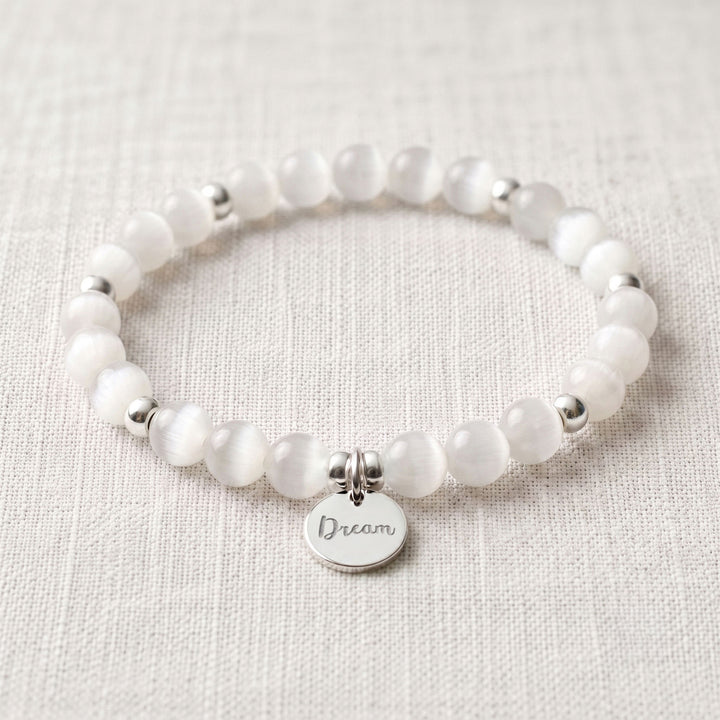 Selenite Personalised Crystal Gemstone Bracelet
