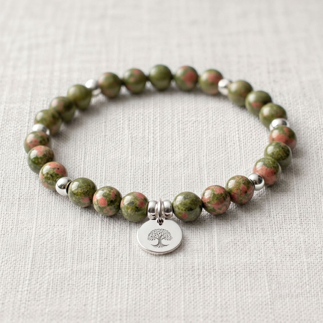 Unakite Personalised Crystal Gemstone Bracelet