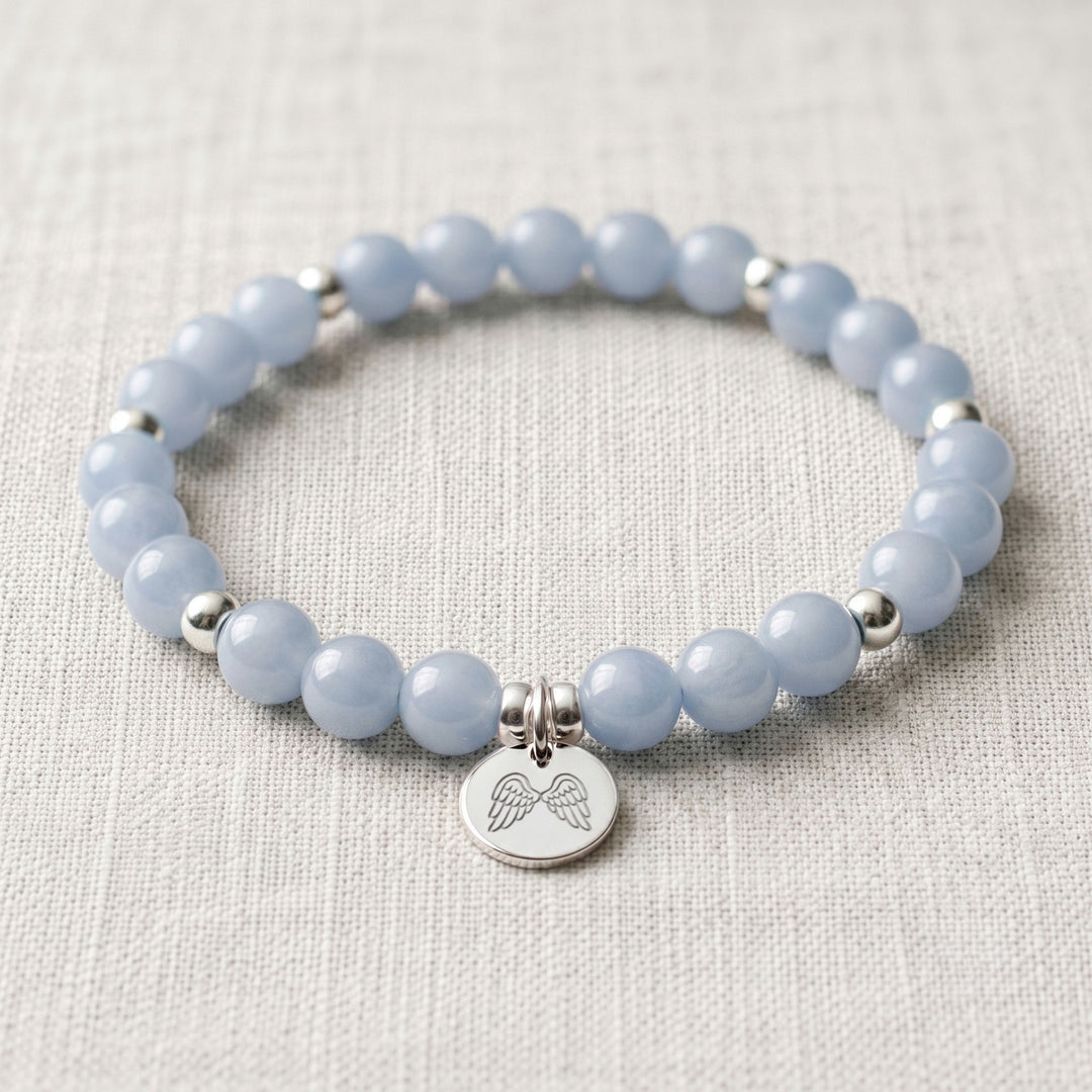 Angelite Personalised Crystal Gemstone Bracelet