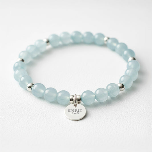 Personalised Aquamarine Crystal Gemstone Bracelet