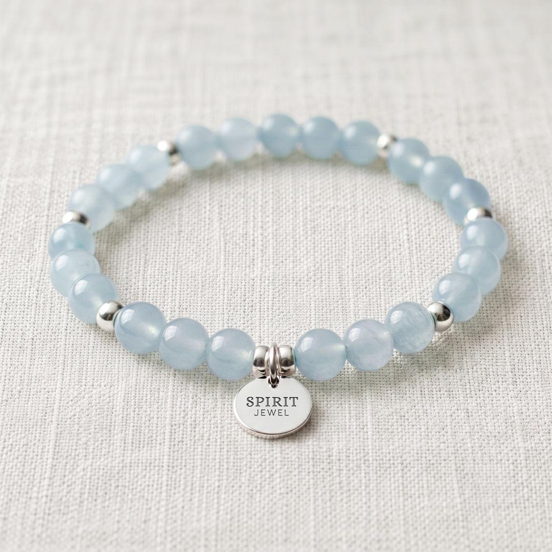 Aquamarine Personalised Crystal Gemstone Bracelet