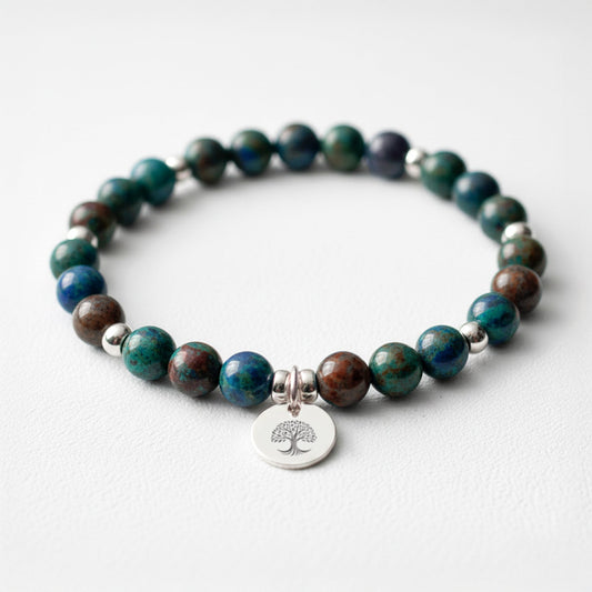 Personalised Azurite Crystal Gemstone Bracelet