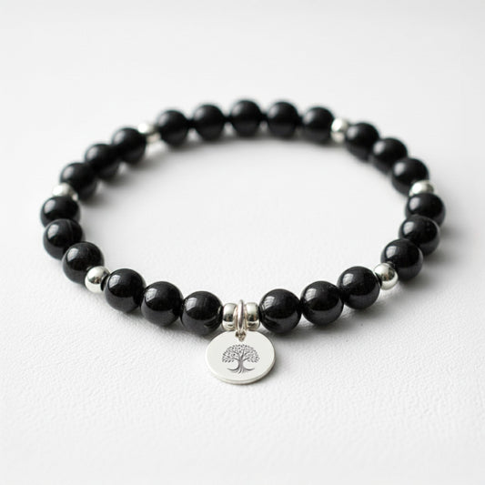 Personalised Black Tourmaline Crystal Gemstone Bracelet