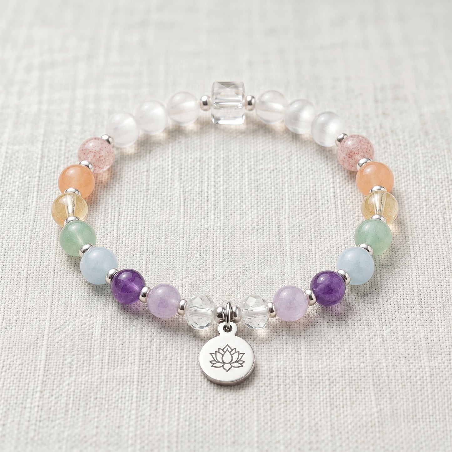 Chakra Crystal Healing Bracelet in Pastel Tones