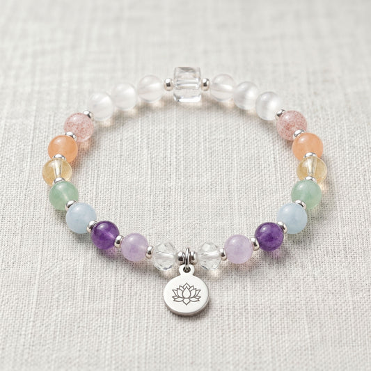 Chakra Crystal Healing Bracelet in Pastel Tones