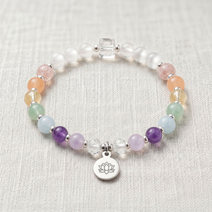 Pastel Chakra Personalised Crystal Healing Bracelet