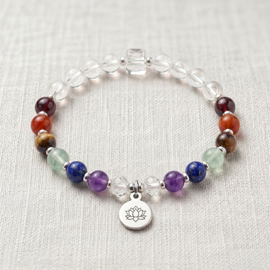 7 Chakra Personalised Crystal Healing Bracelet