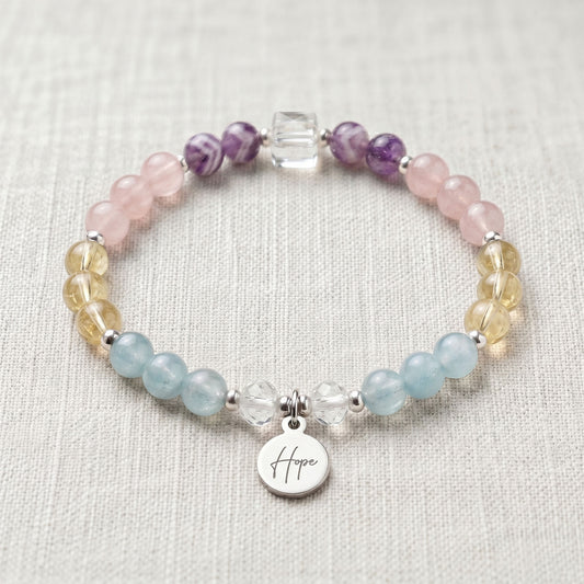 Citrine & Rose Quartz Personalised Depression Crystal Bracelet