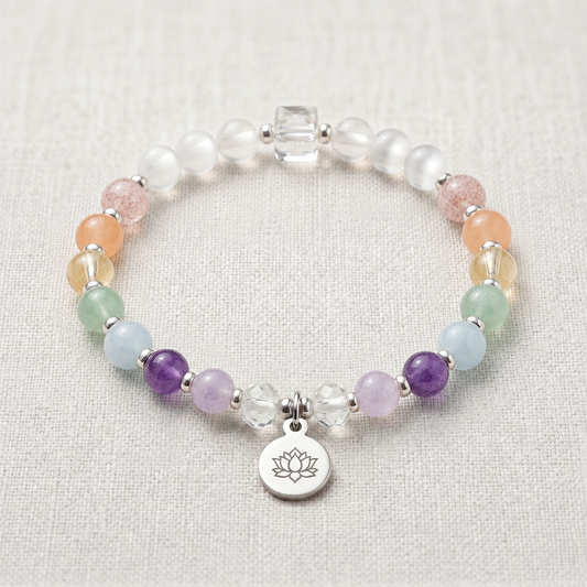 Chakra Crystal Healing Bracelet in Pastel Tones