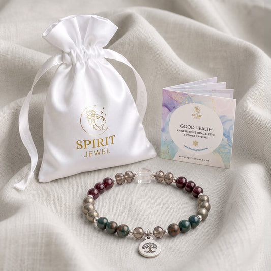 Clear Quartz & Pyrite Personalised Good Health Crystal Bracelet