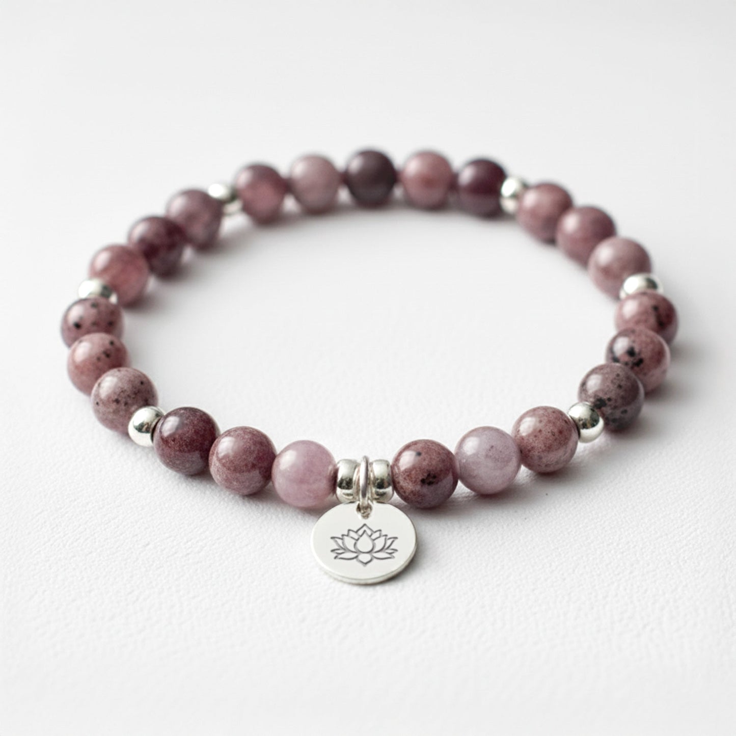 Lepidolite Crystal Gemstone Bracelet