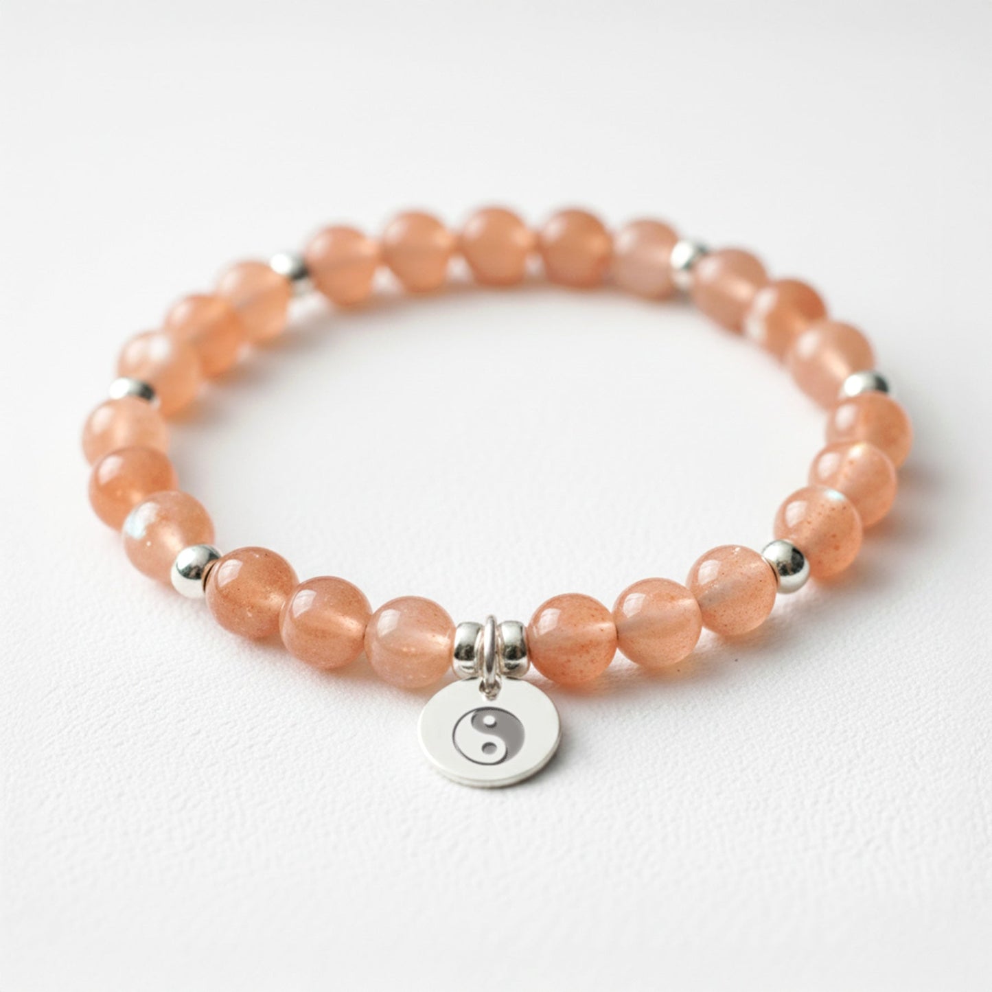 Peach Moonstone Crystal Gemstone Bracelet