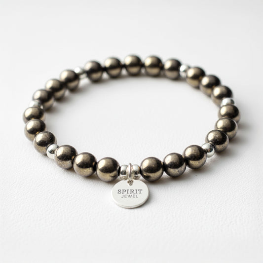 Personalised Pyrite Crystal Gemstone Bracelet