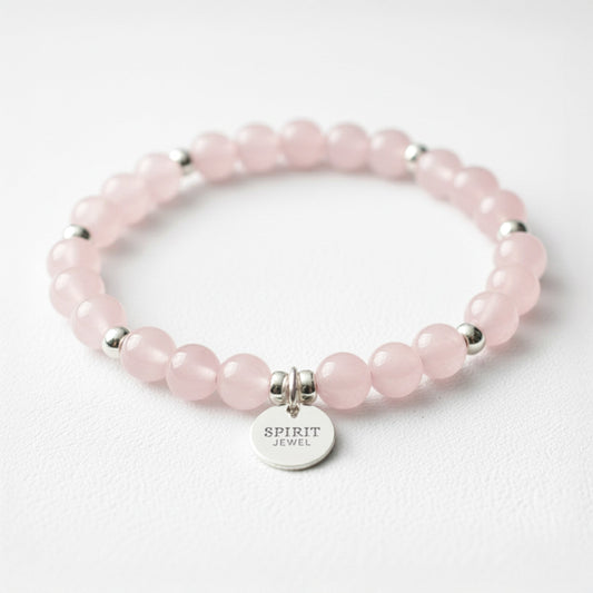 Personalised Rose Quartz Crystal Gemstone Bracelet