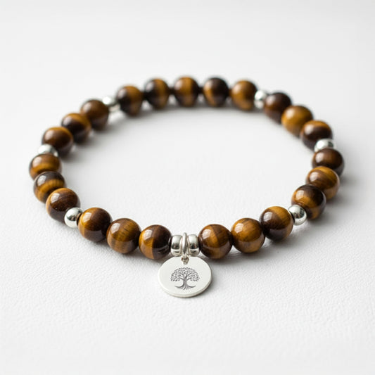 Personalised Tigers Eye Crystal Gemstone Bracelet