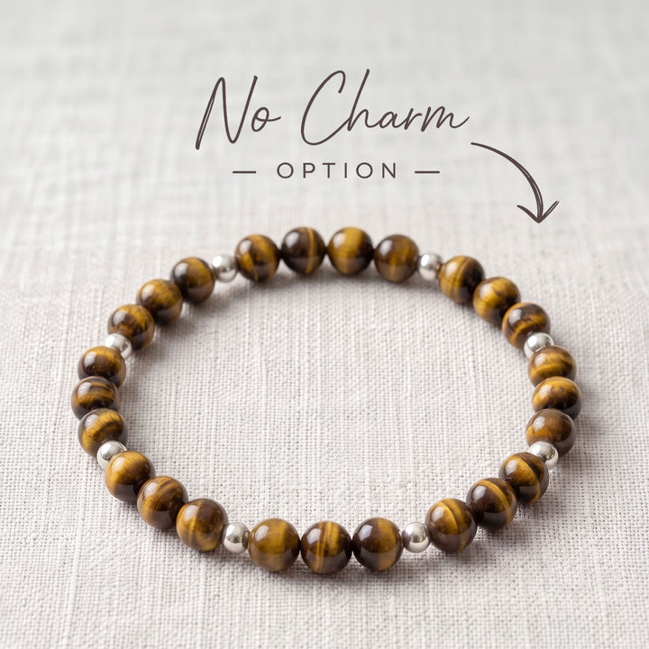 Tigers Eye Crystal Beaded Bracelet, 925 Sterling Silver