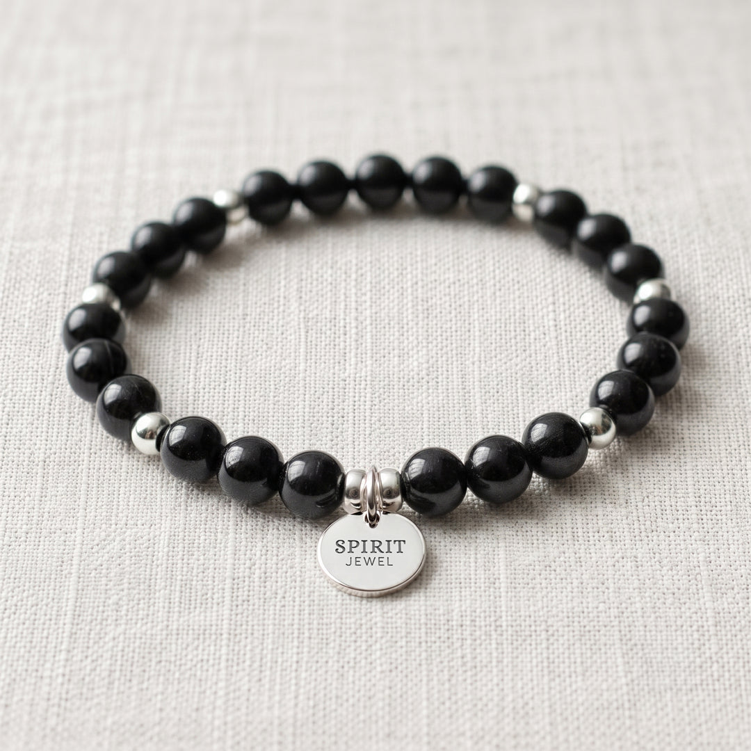 Black Tourmaline Personalised Crystal Gemstone Bracelet